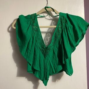 Green Crop top